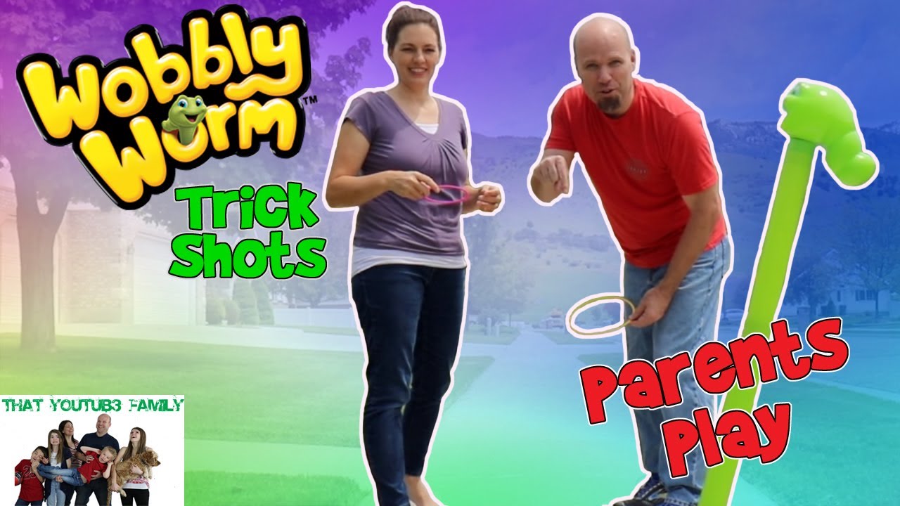 Wobbly Worm Trick Shots - Parents Play/ That YouTub3 Family
