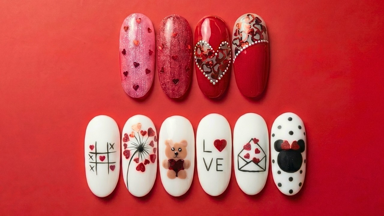 💅 Queste Nail Art con Cuori sono PERFETTE per San Valentino ❤️