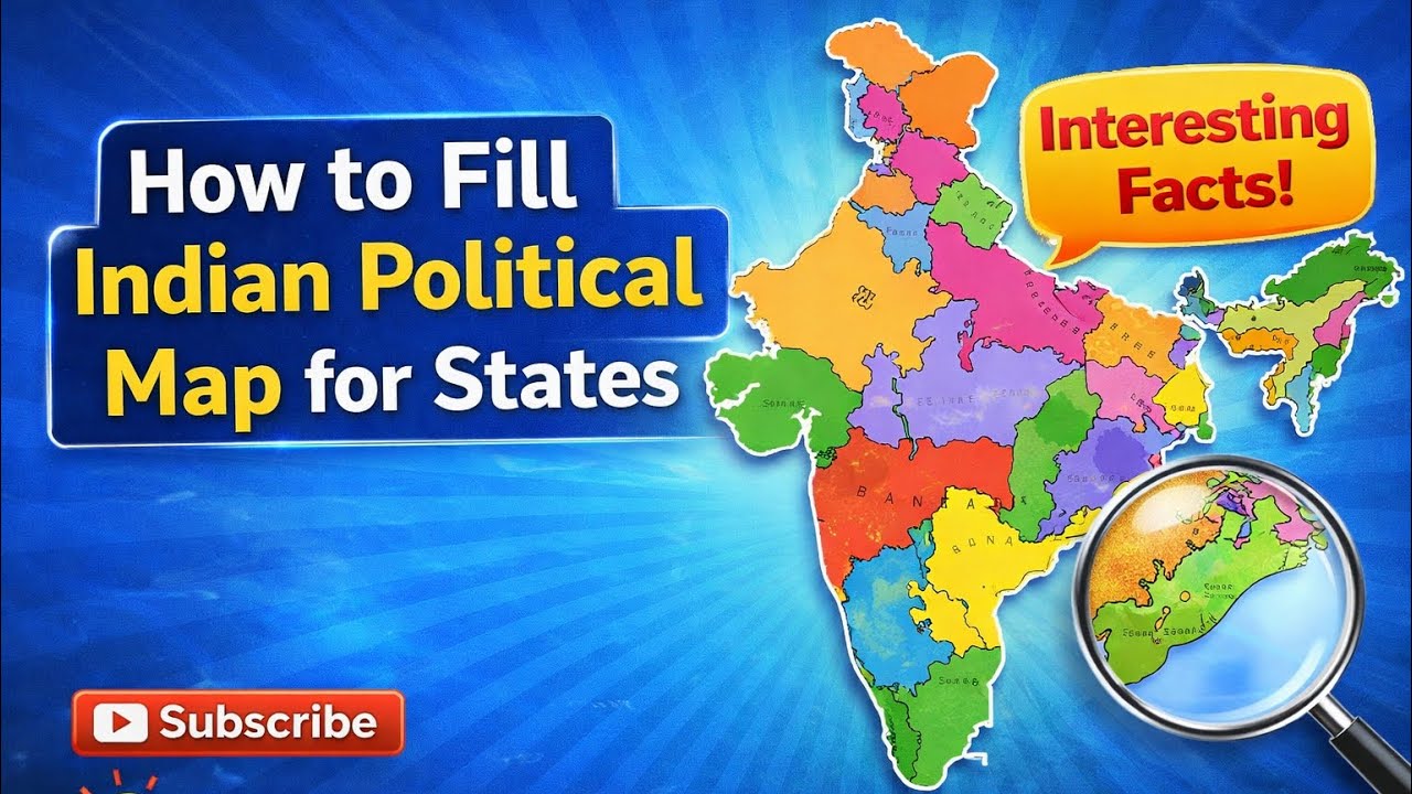 How to fill an Indian Poltical Map of States- Know about States😃🇮🇳