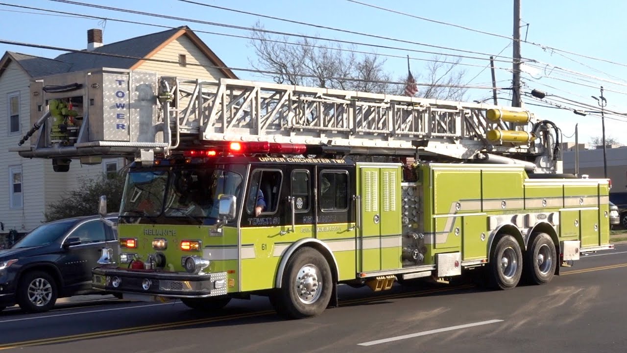 Claymont Fire Company Rescue 13, 13-8 & Upper Chichester Fire Department Tower 10 Responding