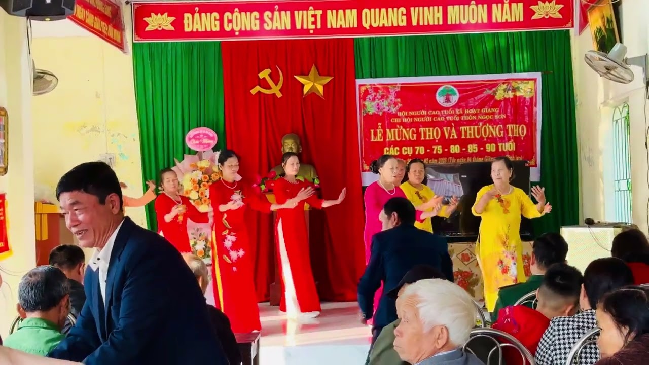 Văn nghệ trong lễ Mừng Thọ và Thượng Thọ ngày mùng 4 Tết năm 2026. Bài múa 1