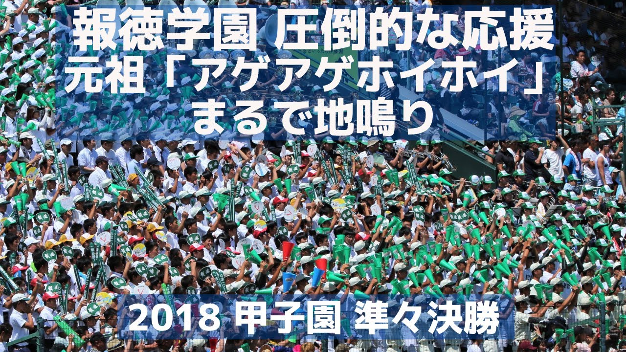 報徳学園 圧倒的な応援「元祖アゲアゲホイホイ」はまるで地鳴り（2018甲子園準々決勝）