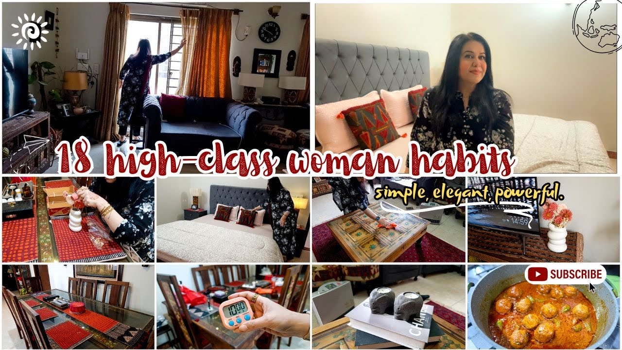 18 high-class woman habits you can practice even while staying at home—simple, elegant, powerful.