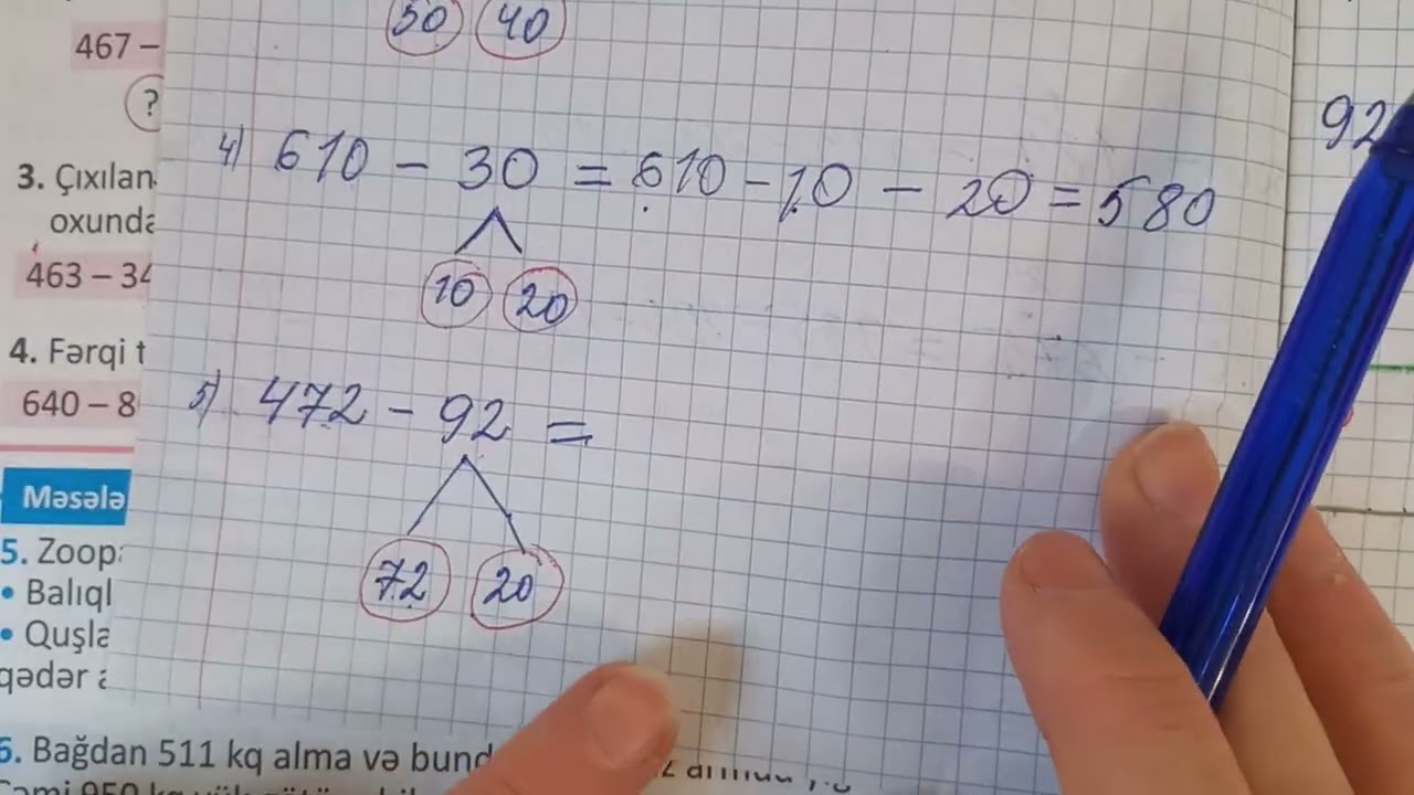 Riyaziyyat 3-cü sinif, 1_ci hissə, səh 53,54.