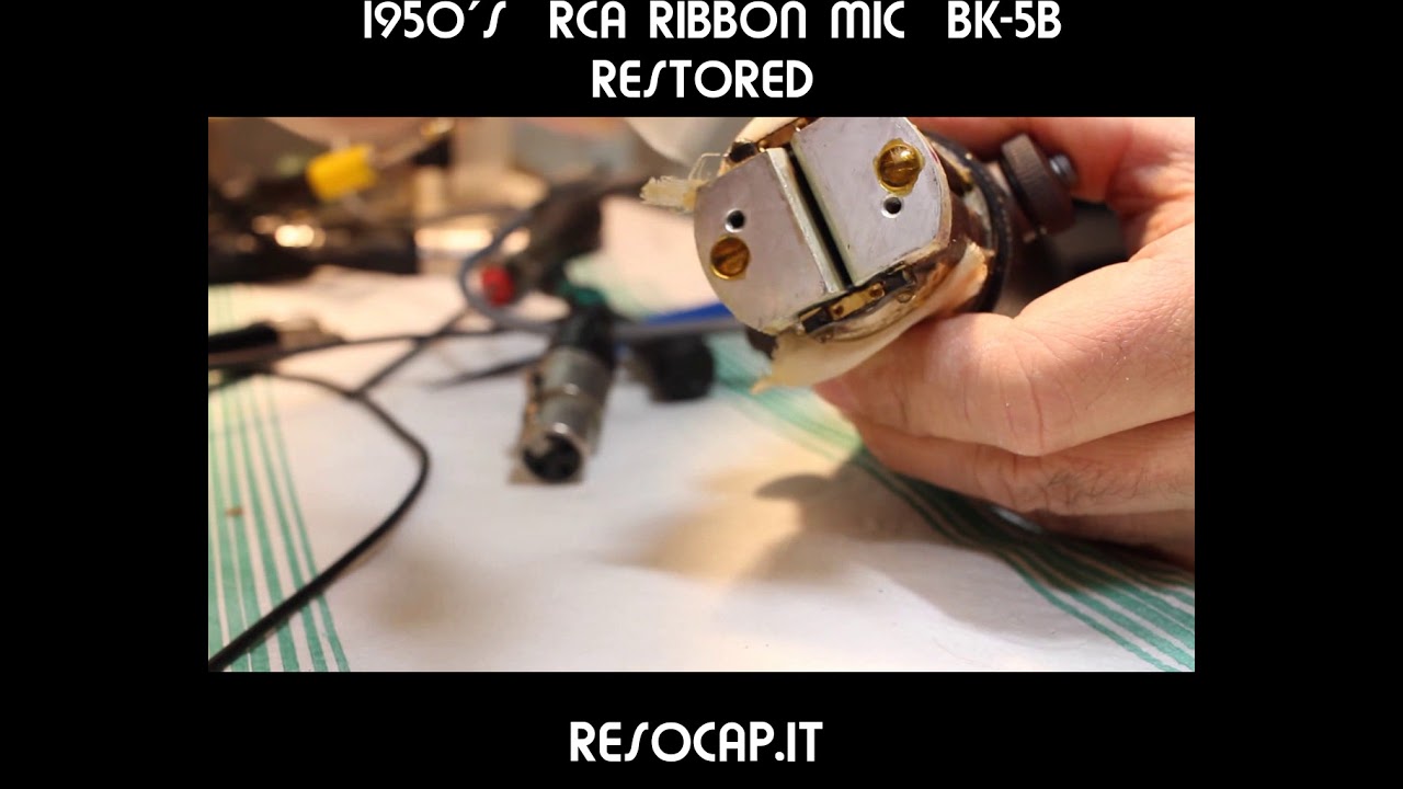 RIPARAZIONE MICROFONO A NASTRO DEL 1950, RCA BK-5B, ROMA, RIPARAZIONE IN GIORNATA. RIBBON RESTORED