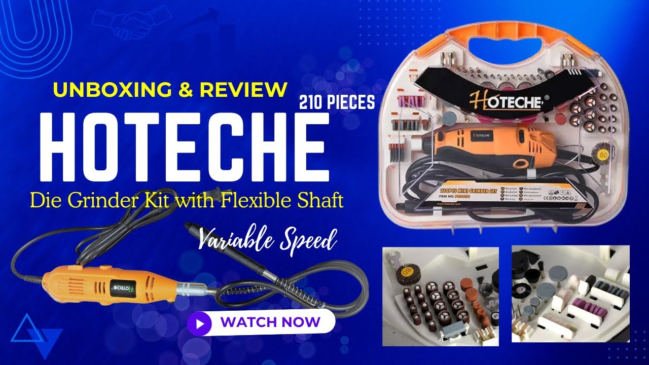 Unboxing & Review of HOTECHE 210-Pcs Die Grinder Kit with Flexible Shaft & Variable Speed