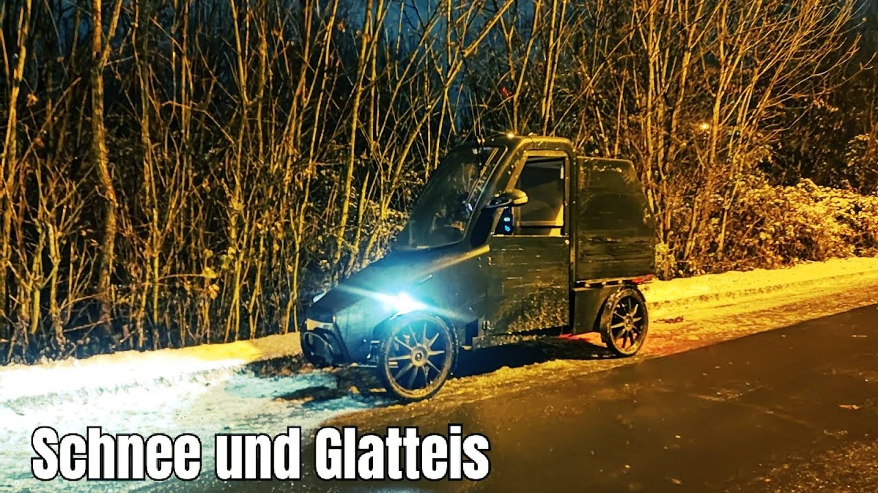 Winter Ausflug mit Fahrrad Wohnmobil / Glatteis und minus 1 grad + Reifen drehen durch