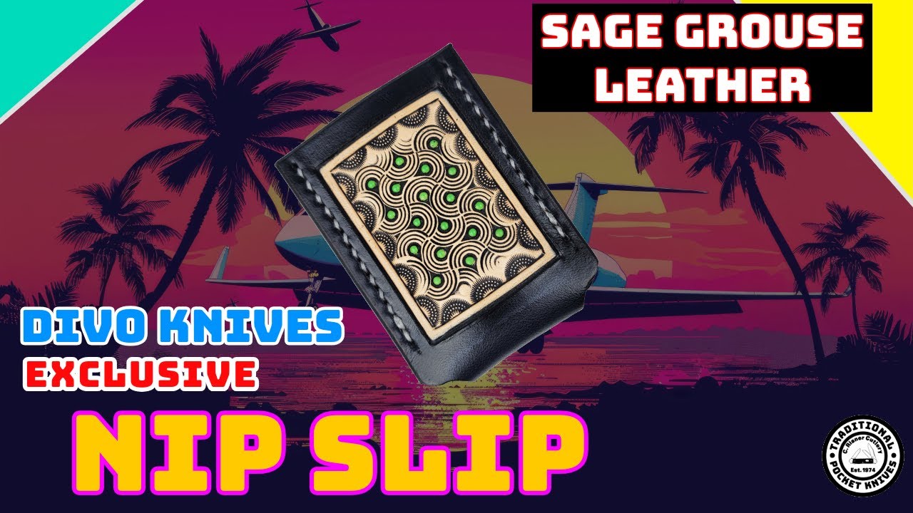 Divo Knives Exclusive Nip Slip: Sage Grouse Leather Knife Slip - Glow in the Dark Natural