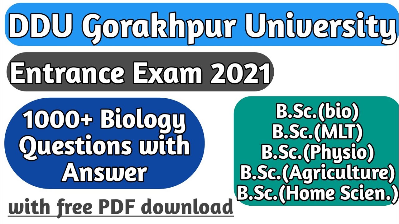 DDU Entrance 2021 की तैयारी | 1000+ Biology Questions with answer pdf