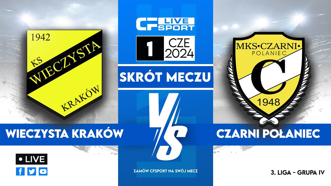 Skrót | Wieczysta Kraków - Czarni Połaniec | 01.06.2024
