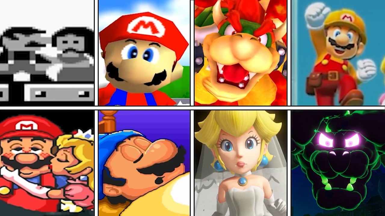 Evolution of - Endings in Super Mario Games (1985-2026)