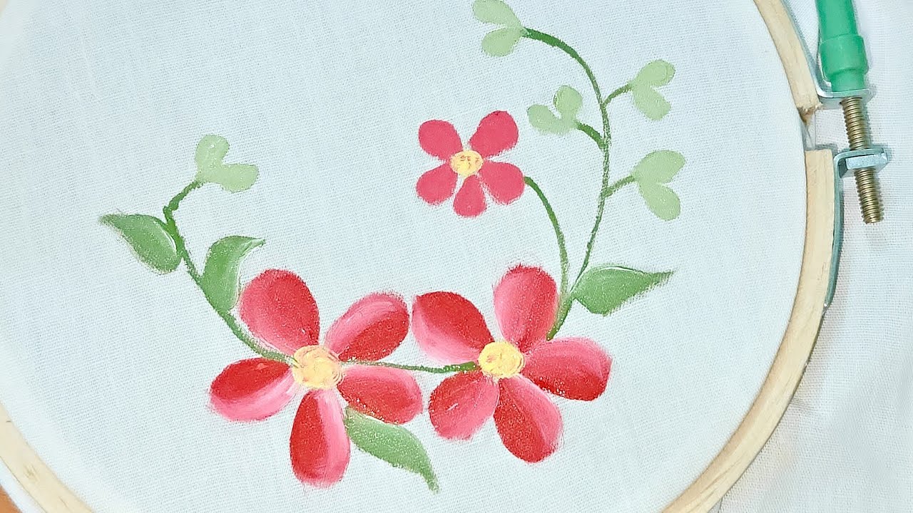 Easy Design on Fabric / Fabric Painting 🖌️🎨#fabricpainting #paintingtutorial #easyart 