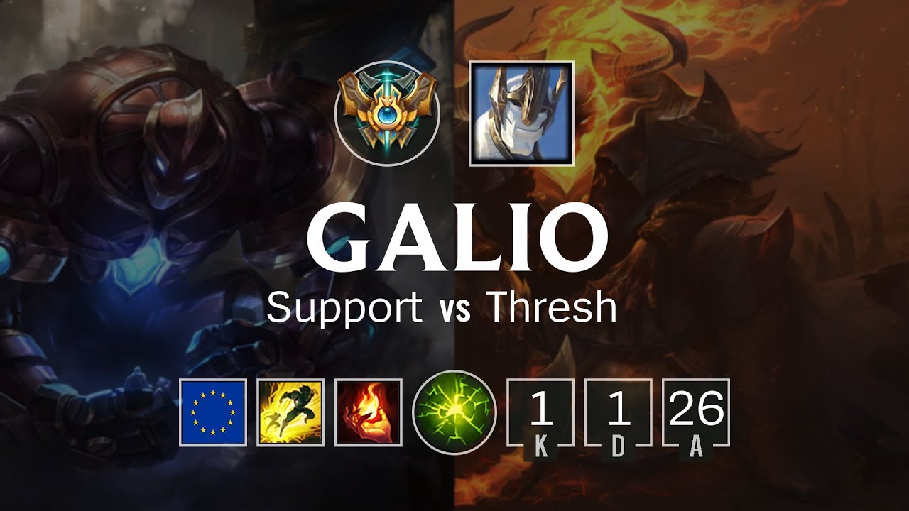 Galio Support vs Thresh - EUW Challenger Patch 8.23