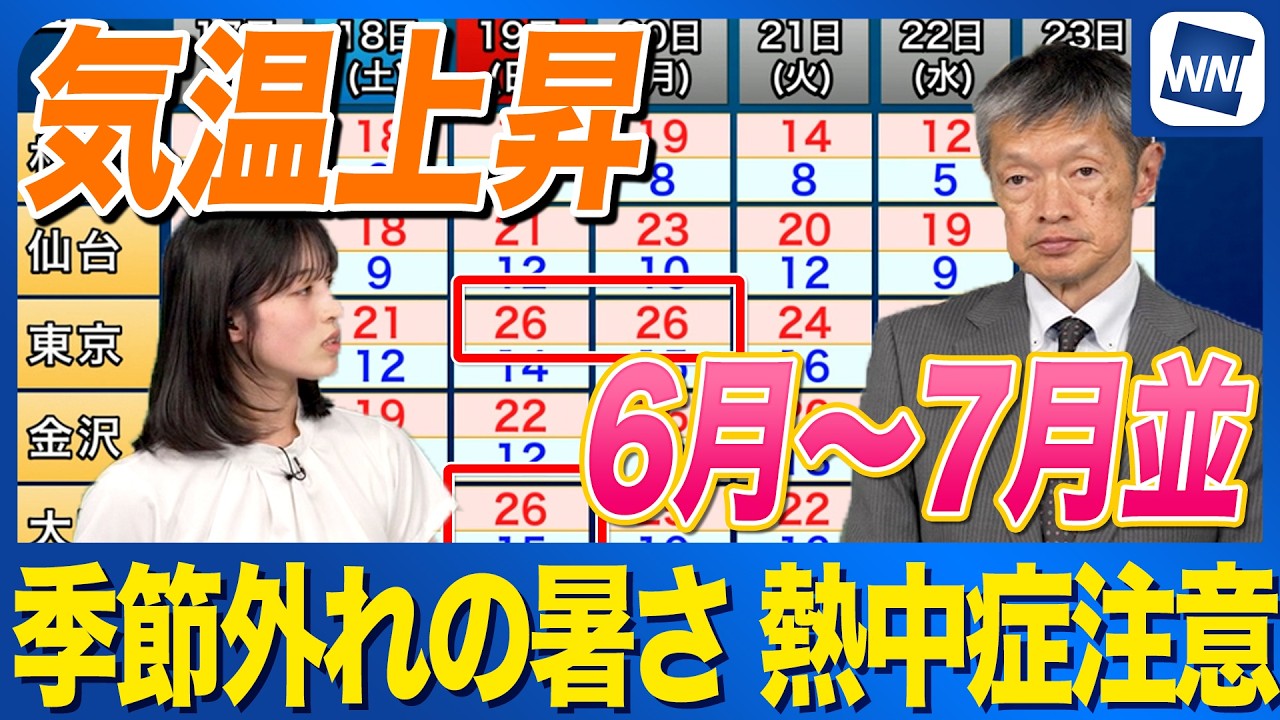 【また夏日続出か】東京や大阪など26℃予想　週末から週明けは季節先取りの暑さに