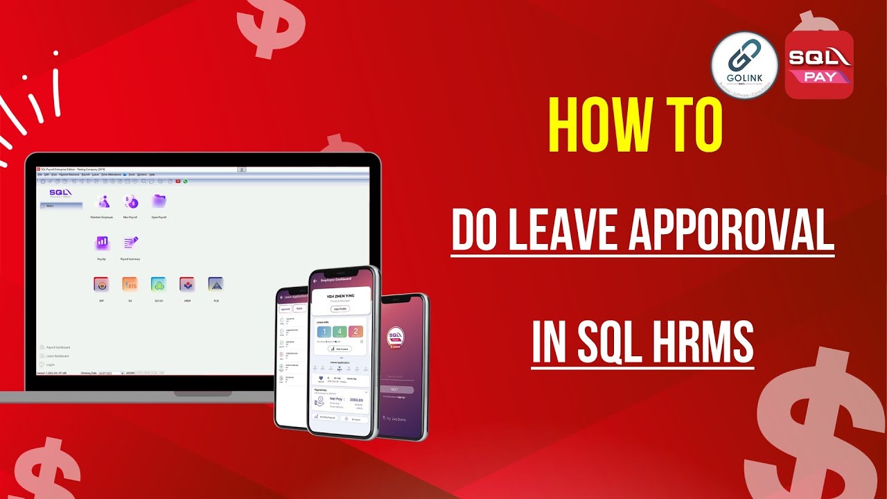How to do leave apporoval in SQL HRMS | Golink