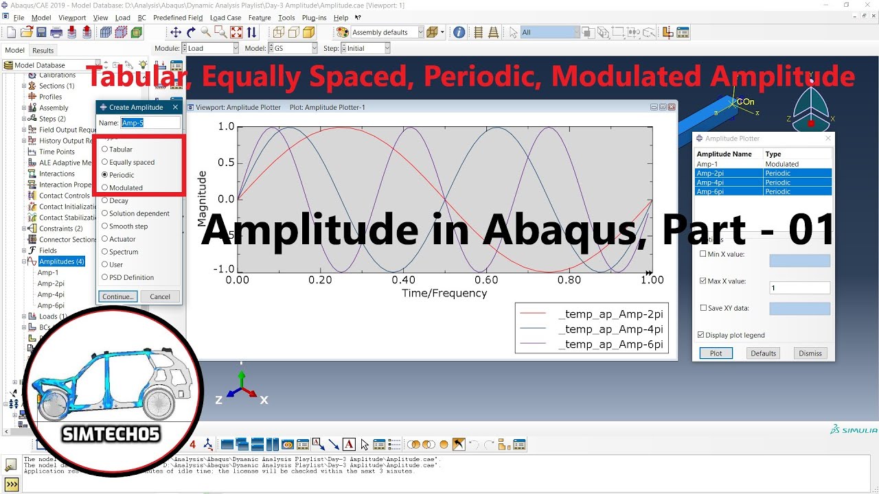 Амплитуда в Abaqus — Часть 1 (табличная, равномерно распределенная, периодическая, модулированная...