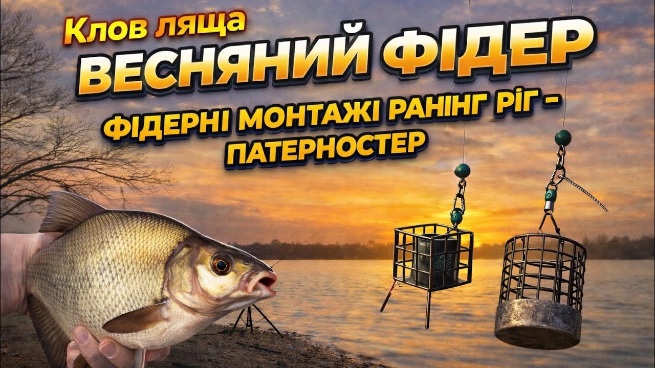 Весняний фідер на Дунаї! Ловля ляща | Монтажі Running Rig та Патерностер