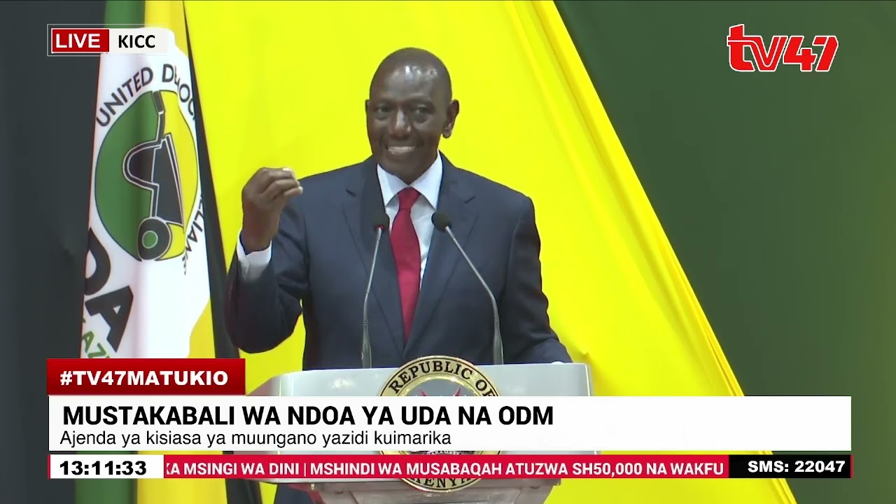 Rais Ruto na Oburu wafika KICC kupokea ajenda ya pointi 10 ya UDA na ODM