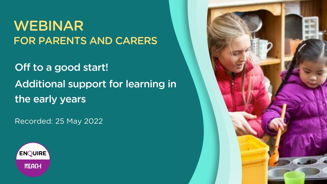 Webinar for parents and carers: Early years and additional support for learning