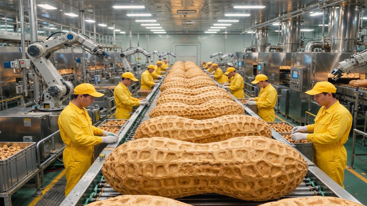 Inside a Peanut Butter Factory 🥜  How Crunchy Peanut Butter Is Made Full Process