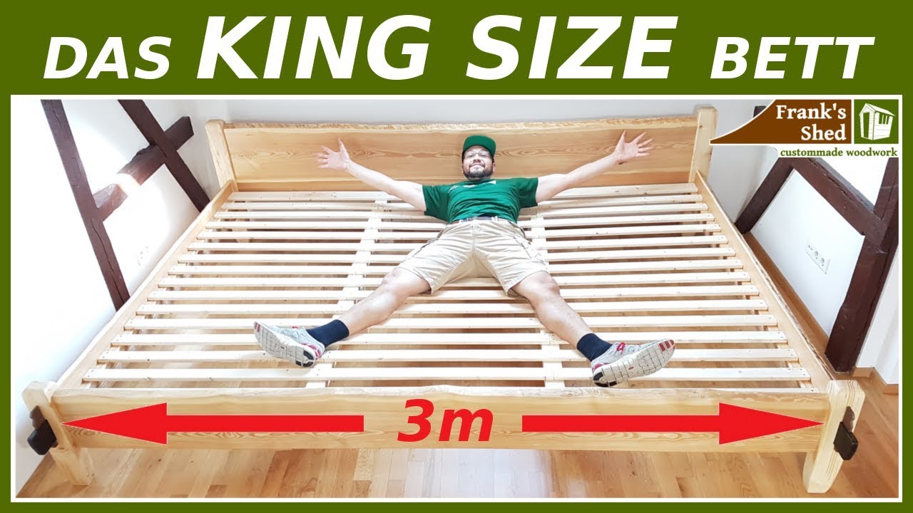 XXL Bett selber bauen aus Massivholz! DIY Anleitung Franks Shed