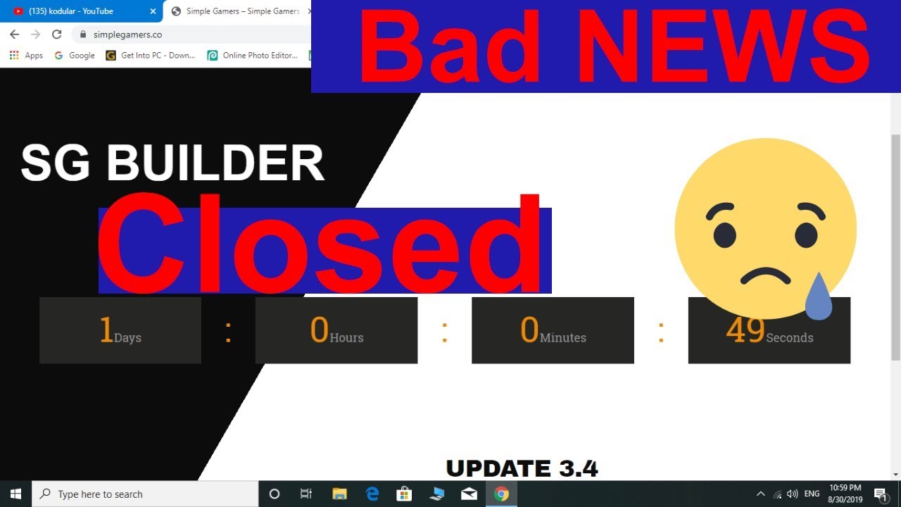 Bad news for android developer SG Builder now closed