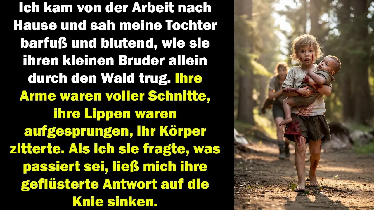meine tochter kam blutend aus dem wald – doch ihr flüstern ließ mich auf die knie sinken.