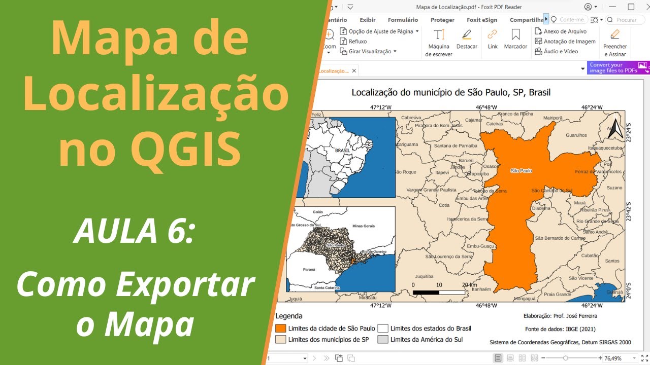 Como Fazer um Mapa de Localização no QGIS [Aula 6]: Como Exportar o Mapa