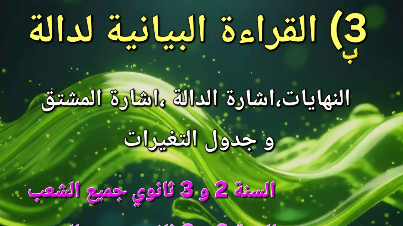 3.ب) القراءة ااببانية لدالة اشارة الدالة باستعمال الفا جدول اشارة المشتق اتجاه و جدول التغيرات