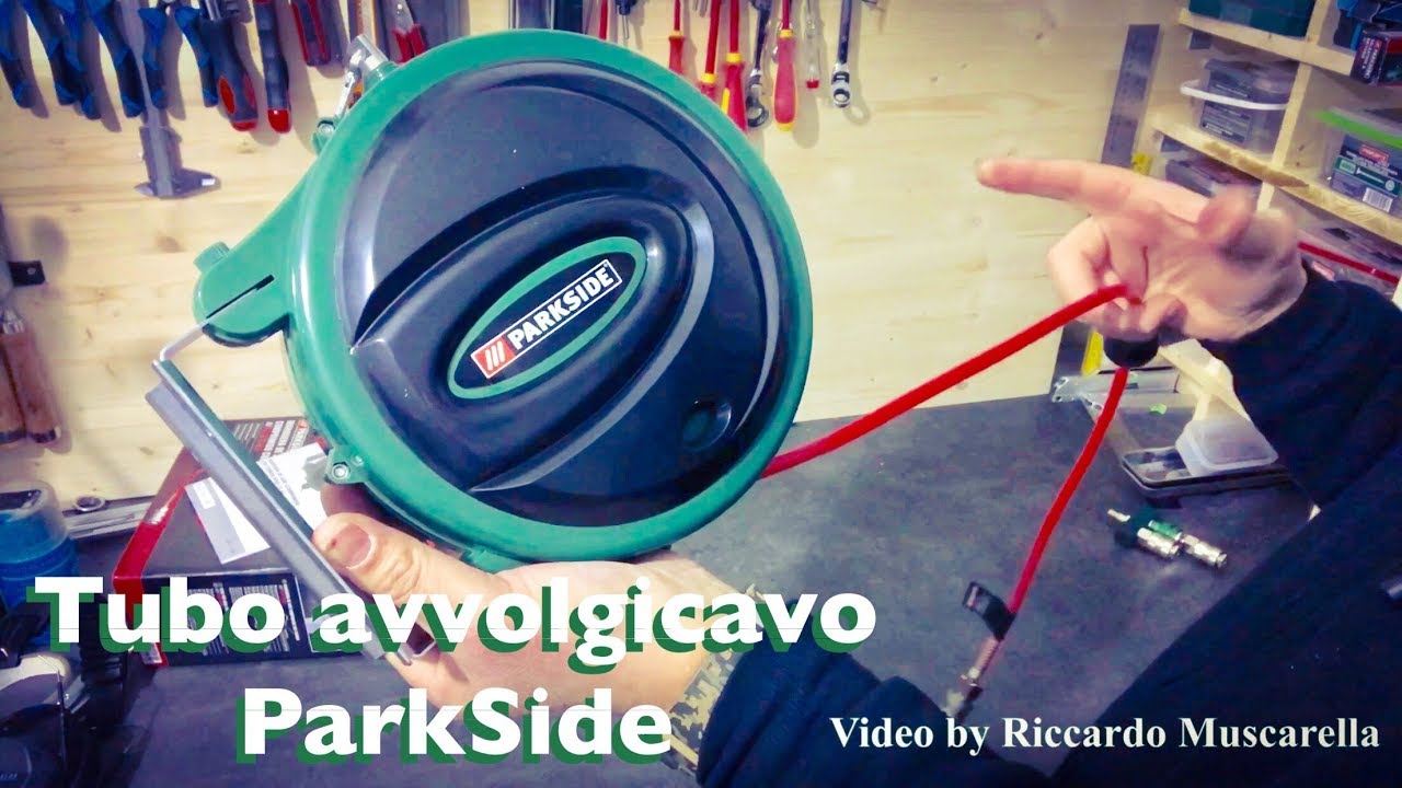 Parkside avvolgitubo. Lidl aria compressa recensione test unboxing PDST 10 A1. Avvolgi cavo. Tubo