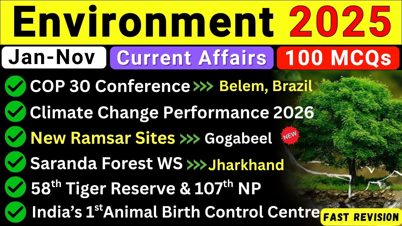 Environment Current Affairs 2025 | Current Affairs 2025 | Environment & Ecology 2025