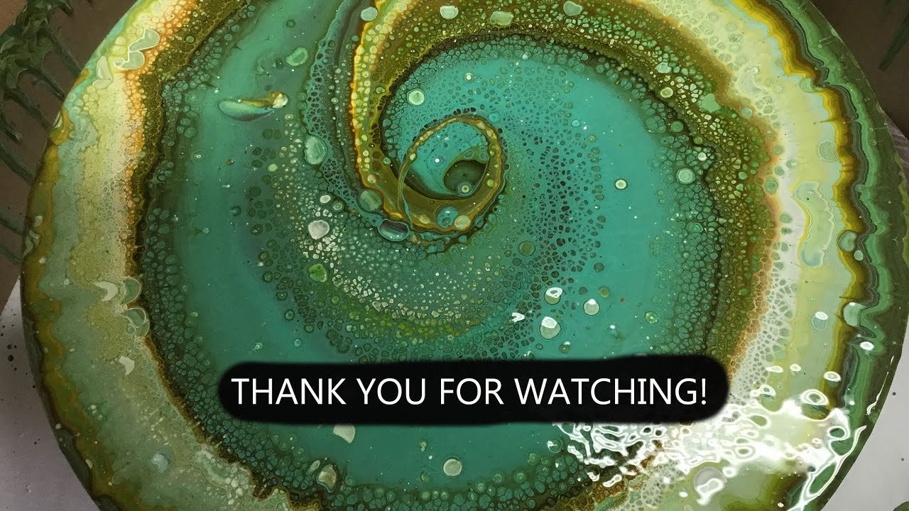 ( 062 ) Acrylic pouring a record to be a clock.