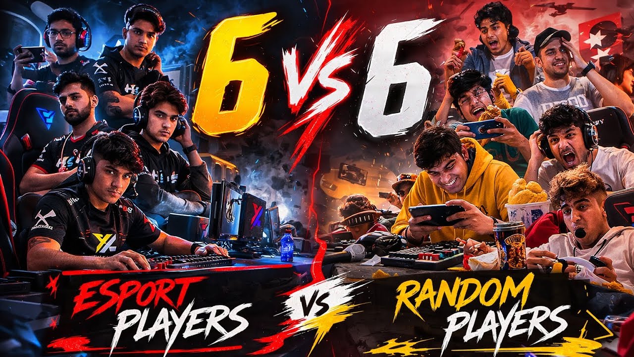 [ 6 VS 6 !! ]  Esport players - k9 daafiq ,  te iconic , TSG  vs Random players ?? #IQOO #IQOO11