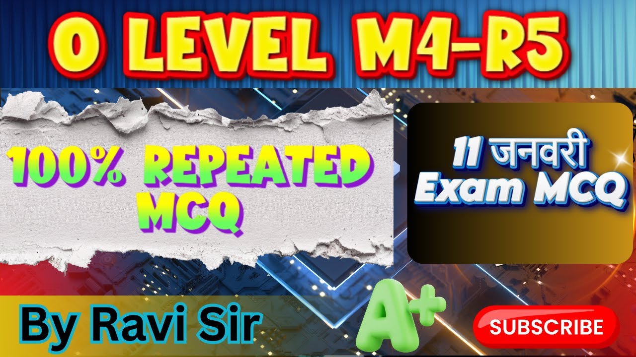 O Level M4-R5 | IoT (Internet of Things) | 11 January Exam MCQ | Today Exam Questions |#APTInstitute