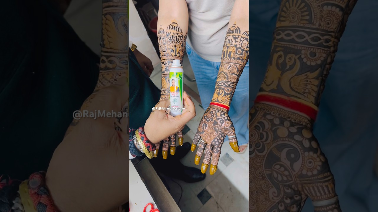 Mehendi spray Stain Dark amazing Mehndi colour #rajmehandidesigner #mehndi #mehandi #mehndidesign