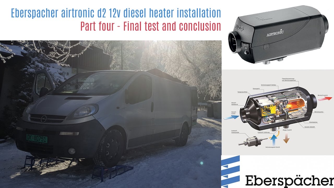 Eberspacher airtronic d2 diesel heater installation Part 4 Cold start and heating test