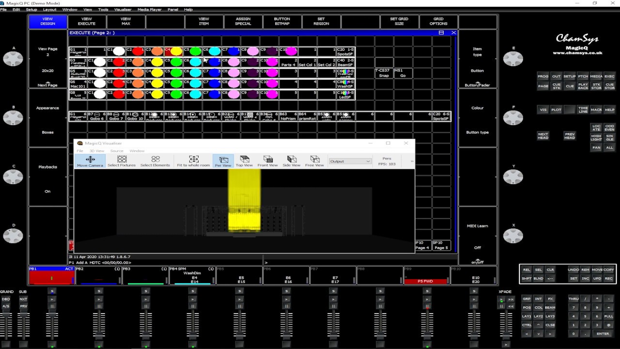 Chamsys MagicQ Tutorial - How to run a cue stack in Execute window