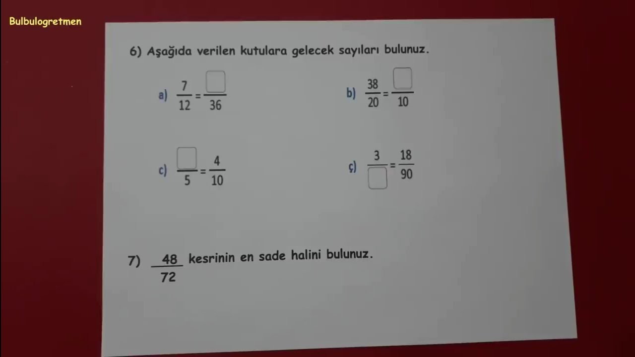 5.sınıf matematik 2.dönem kısa soru çözümleri @Bulbulogretmen  #matematik  #5sınıf