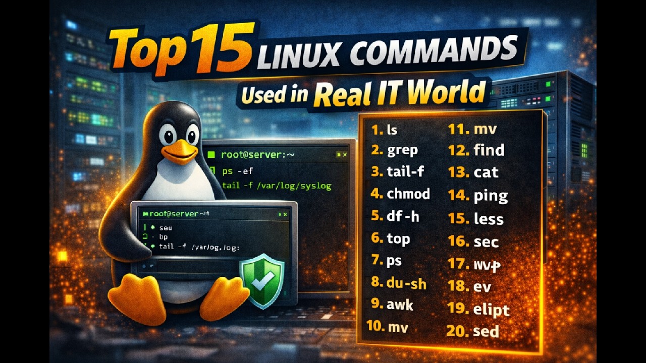 Top 15 Linux Commands Jo Har IT Engineer Use Karta Hai | Real IT World | Hindi Demo