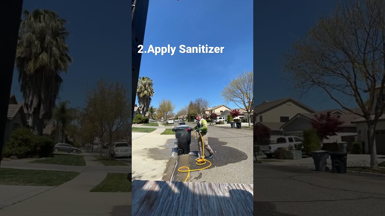 How to clean trash bins!! #pressurewashing #cleaning #chemicals #trash #trashbin #sanitization
