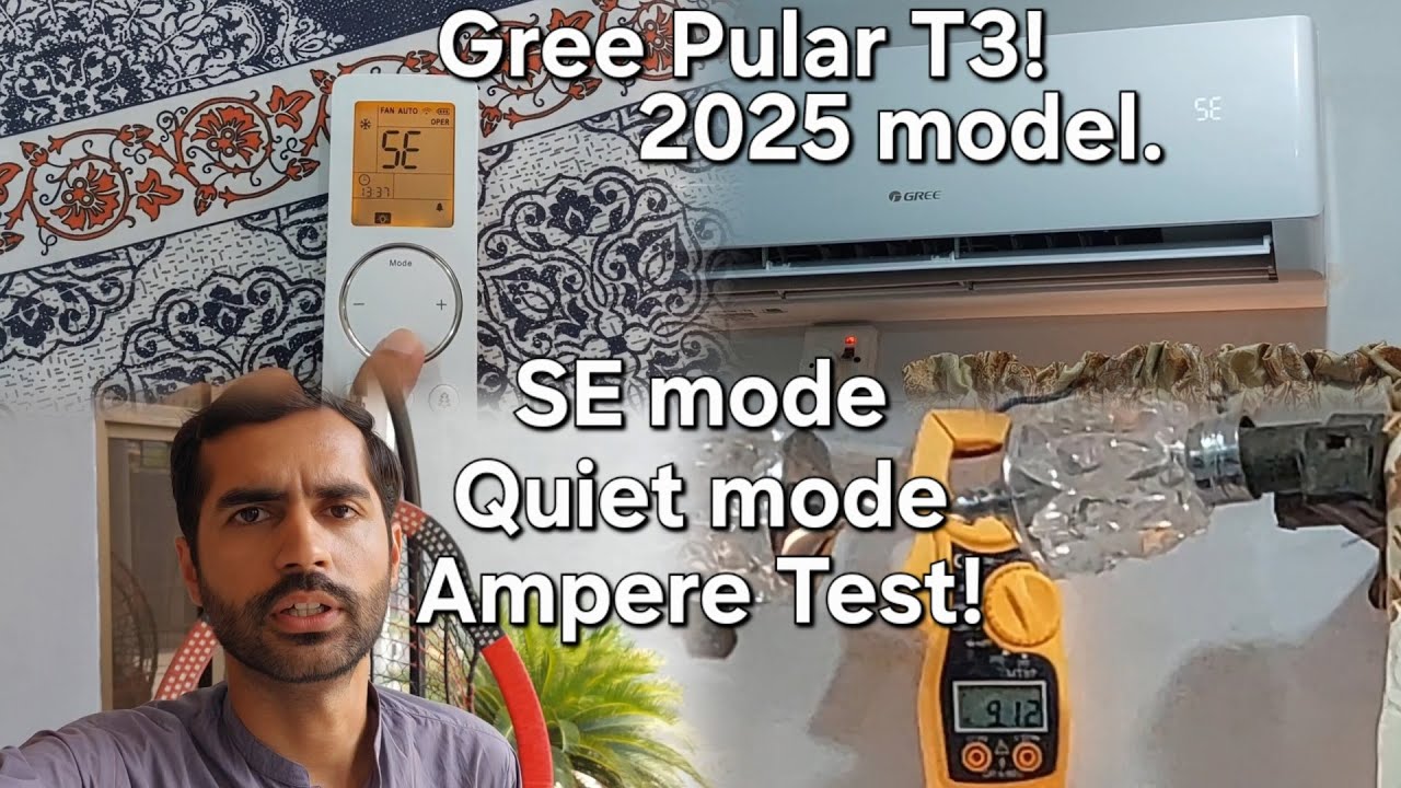 Gree Pular T3 2025 model SE Mode Ampere Test | 1.5 ton inverter ac