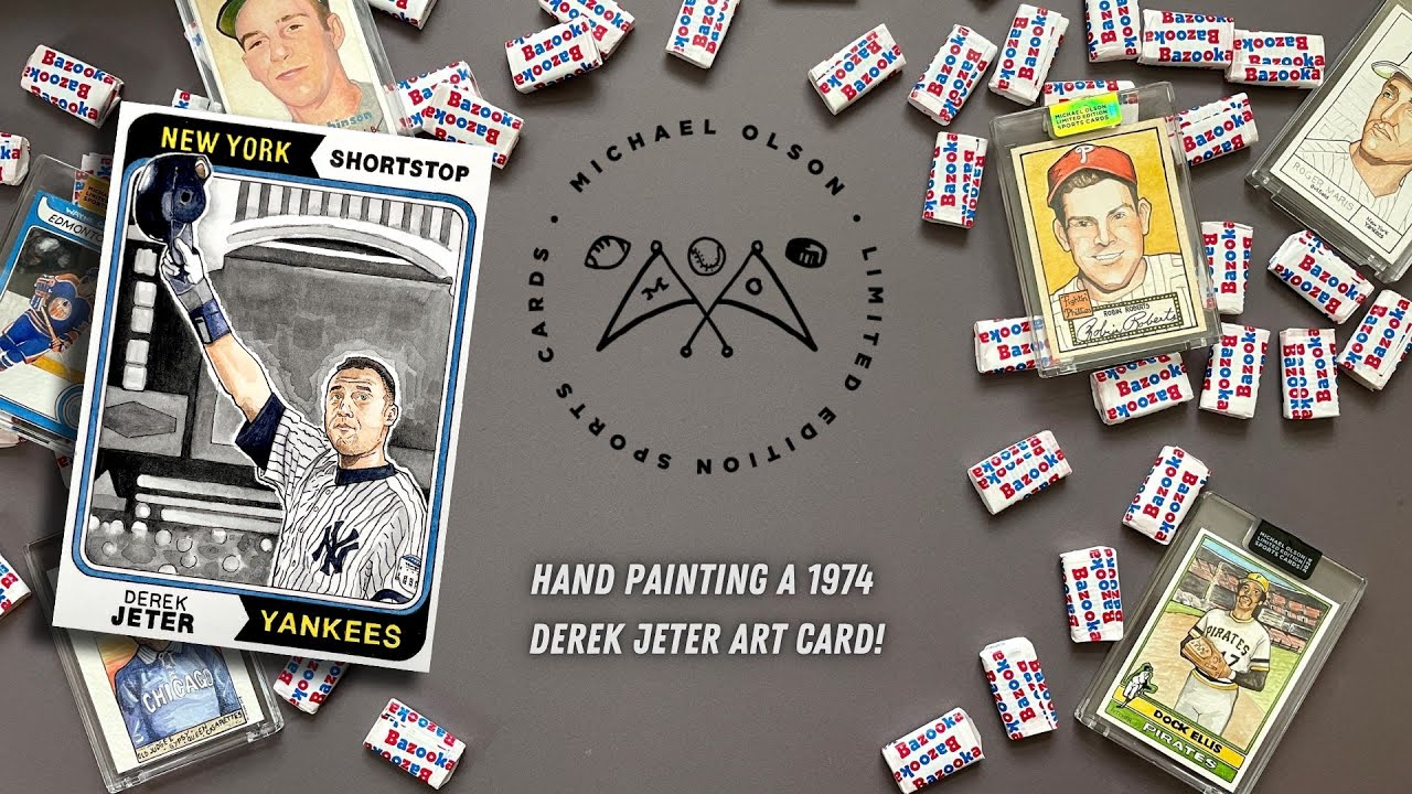 Hand-painted Derek Jeter Art Card