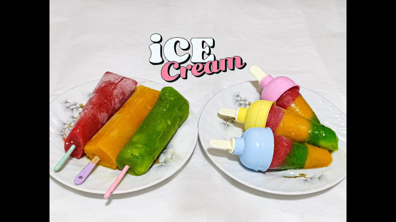 طريقه عمل ستيك الايس كريم بأطعام طبيعه بقالب وبدون قالب فى 5دقائق🍧☺