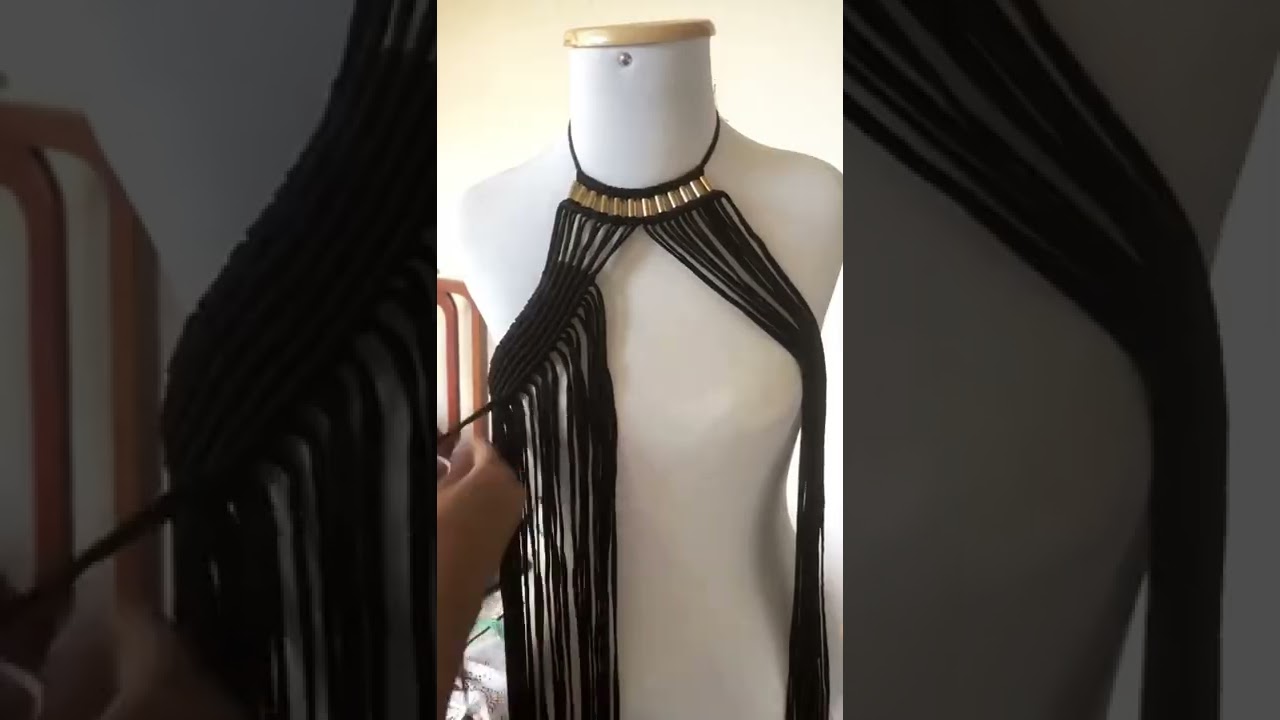 Produ&ccedil;&atilde;o de um dos vestidos de macram&ecirc; que eu mais amo 😍 macram&ecirc; dress diy