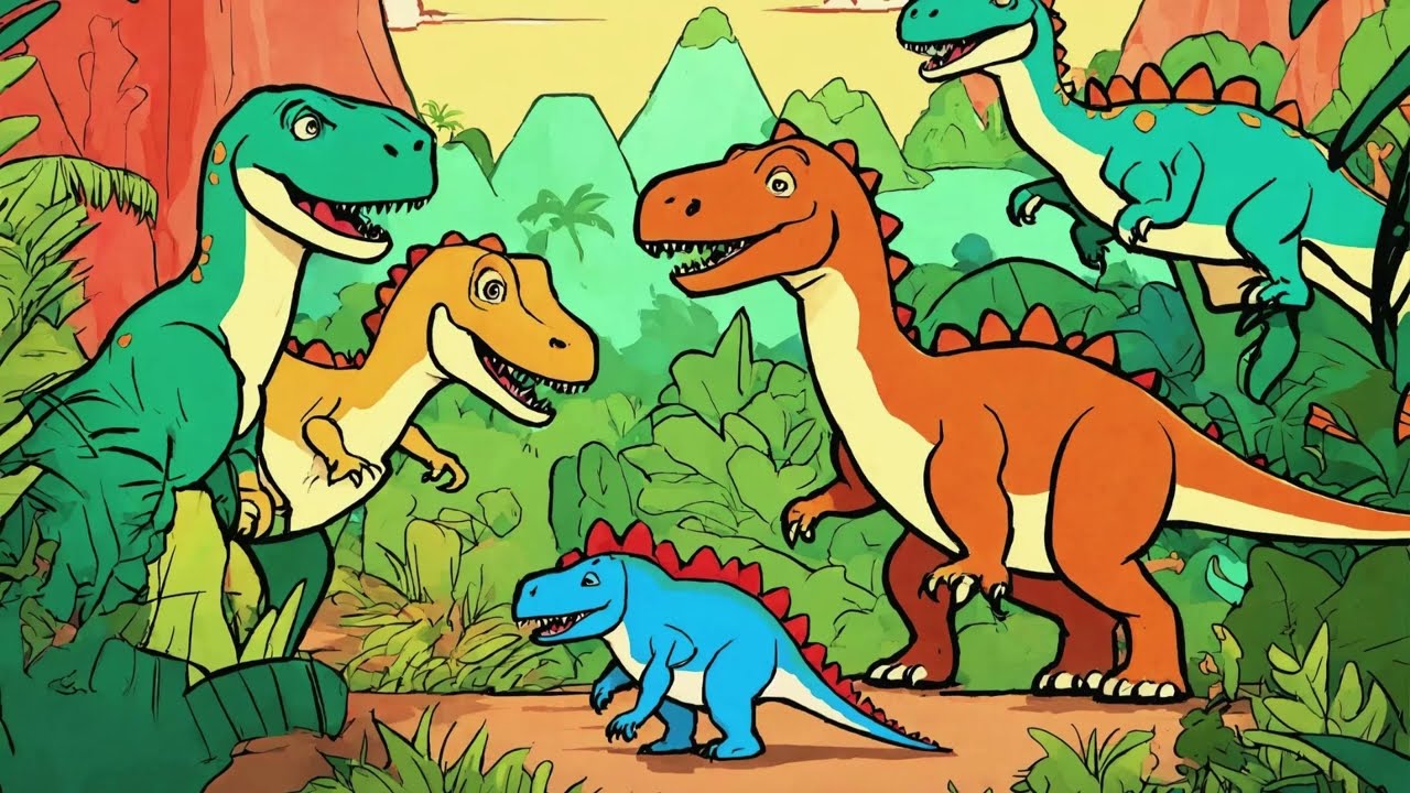 Drawing : Dinosaurs in the jungle | Made with Clipchamp #makeforkids