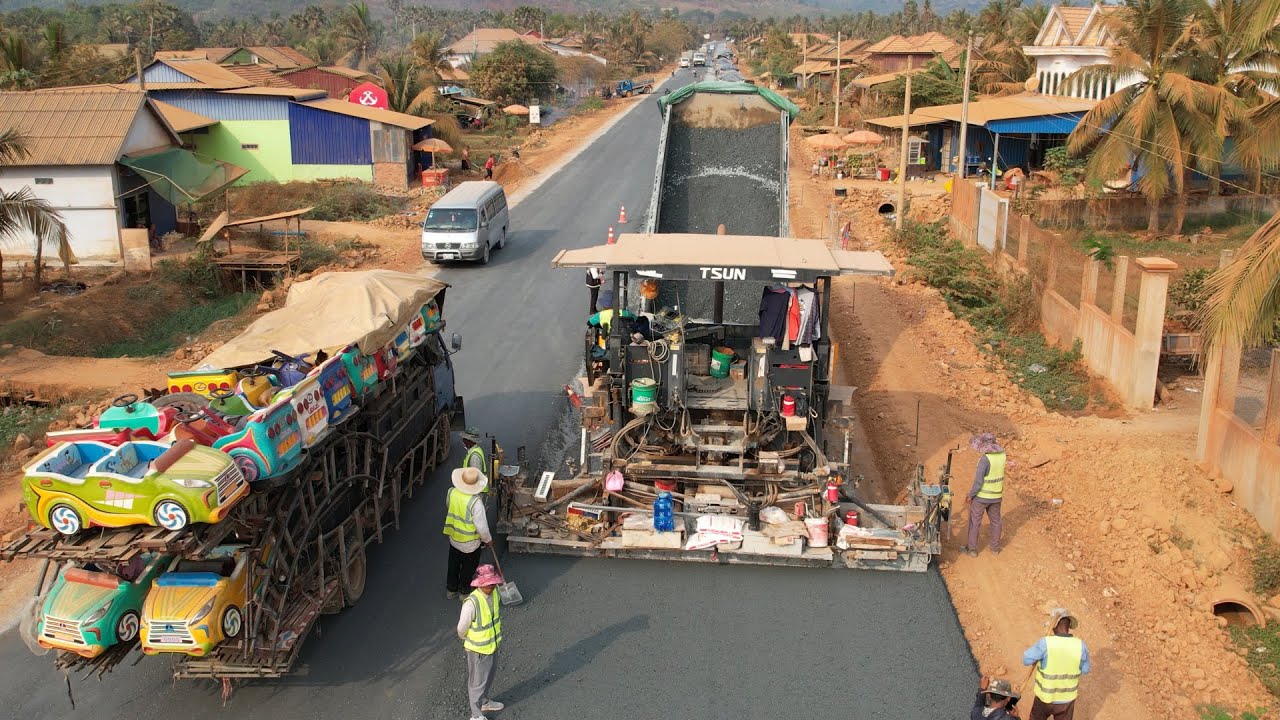 Amazing Modern Nation Road Construction Process! Modern & Best Paving Machine For Road Construction
