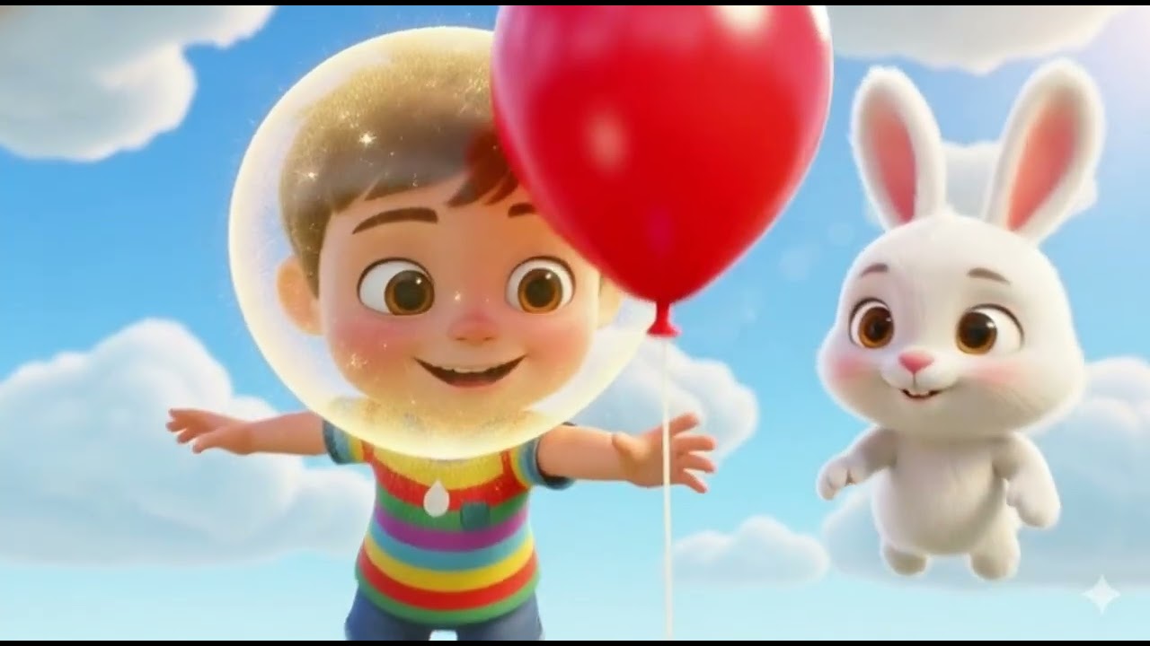 Create a 2-minute kids cartoon video in bright, colorful Pixar-style 3D animation.