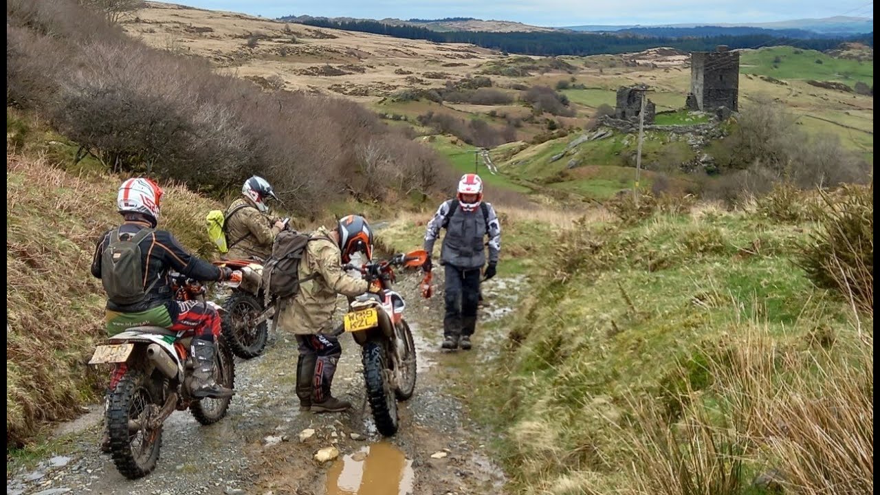 Motorcycle trail ride around Barmouth, Dolgellau and Ysbyty Ifan (TET section 8) with HTRF