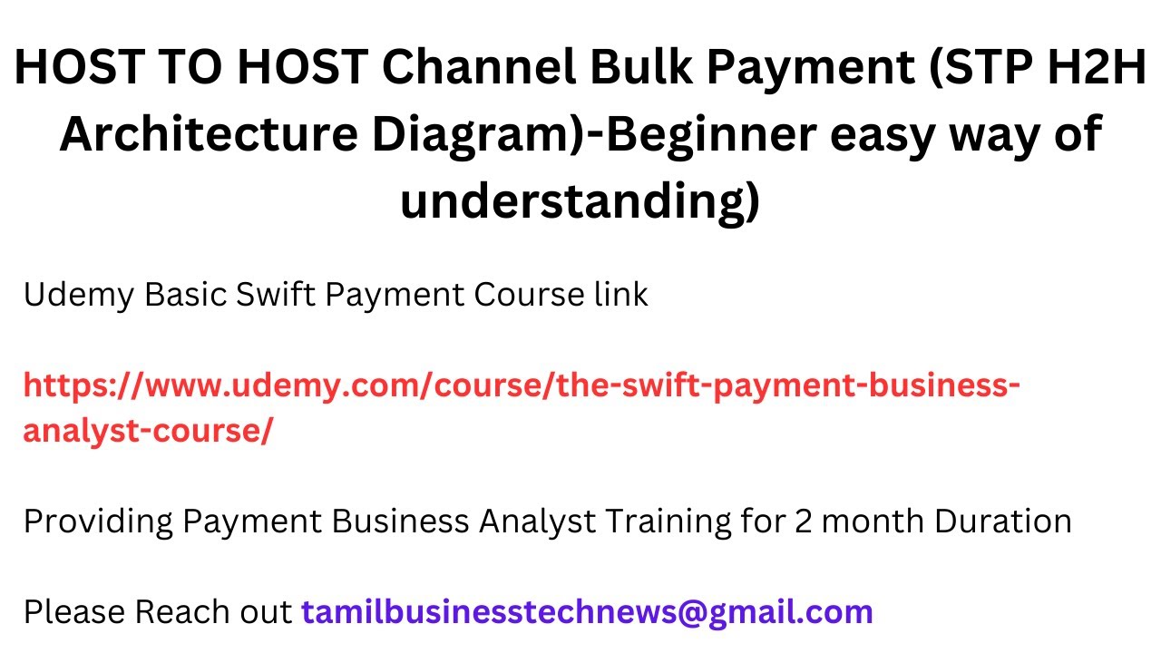 HOST TO HOST Channel Bulk Payment (STP H2H Architecture Diagram)-Beginner easy way of understanding)