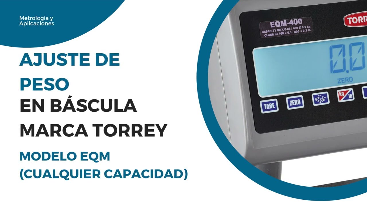 Ajuste(calibración) de Báscula Marca Torrey Modelo EQM 1000 kg